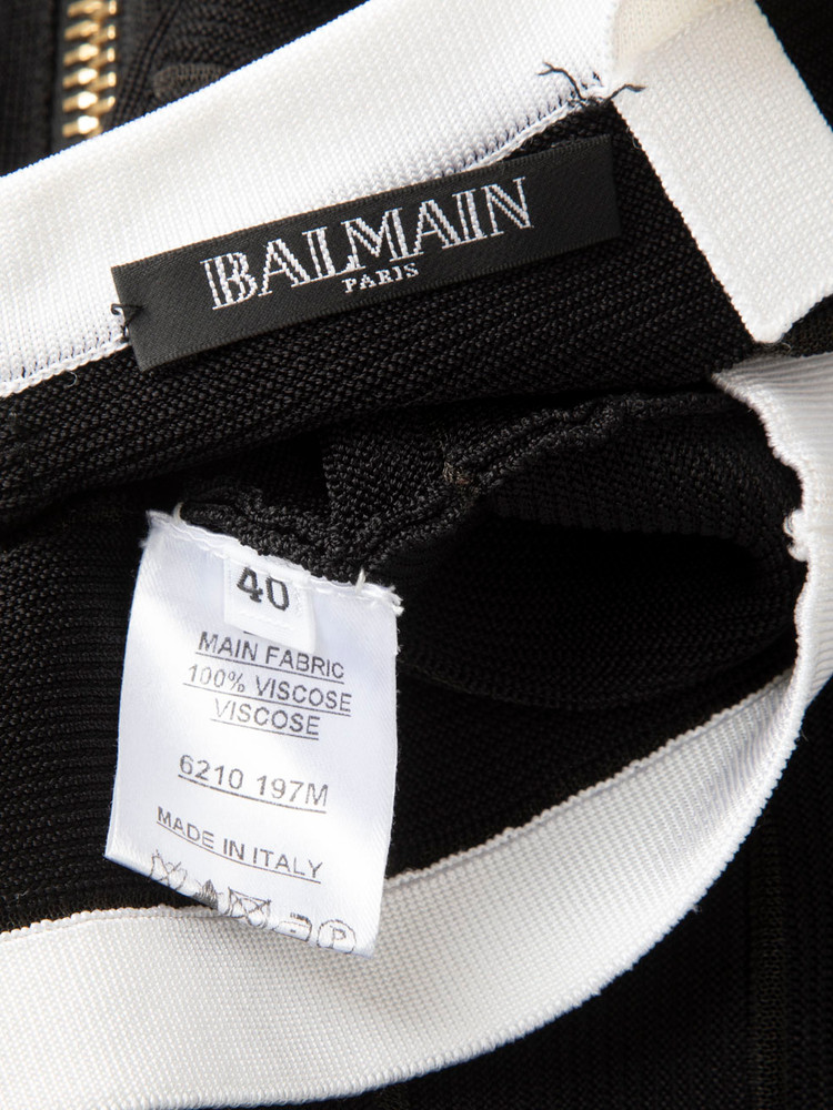 Balmain Black Body Con Bandage Mini Dress