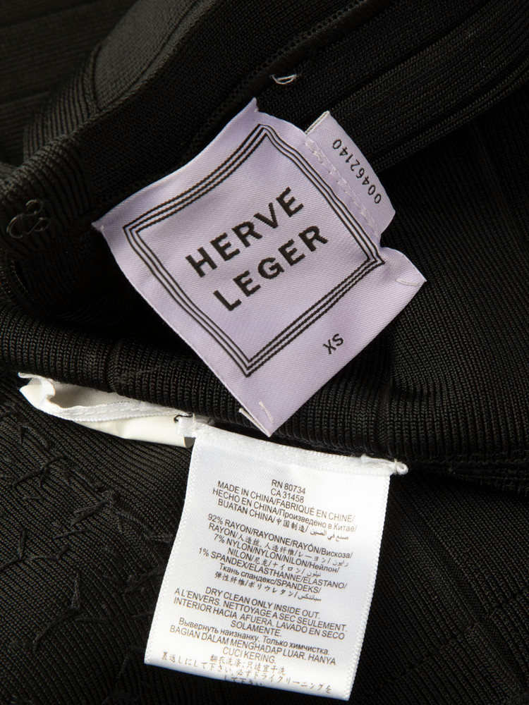 Herve Leger Black Jewel Hem Pencil Skirt