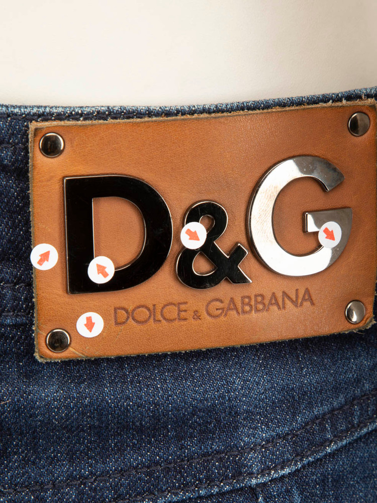 Dolce & Gabbana Blue Denim Fitted Knee Length Skirt