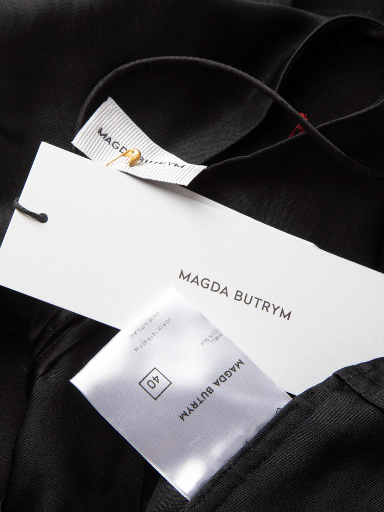 Magda Butrym Black Silk Cropped Tank Top