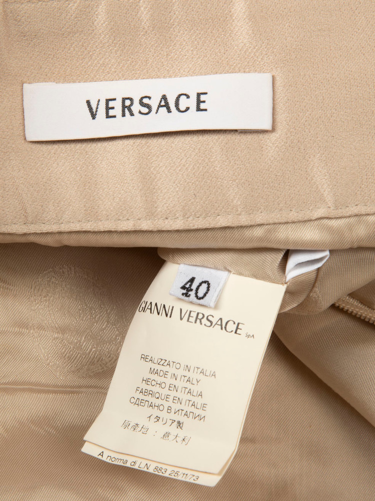 Versace Beige Python Embossed Skirt
