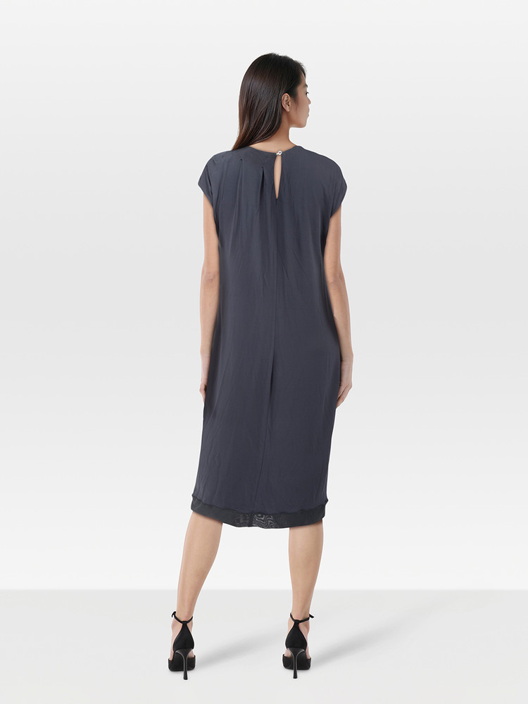 Max Mara Max Mara Studio Navy Draped Midi Dress