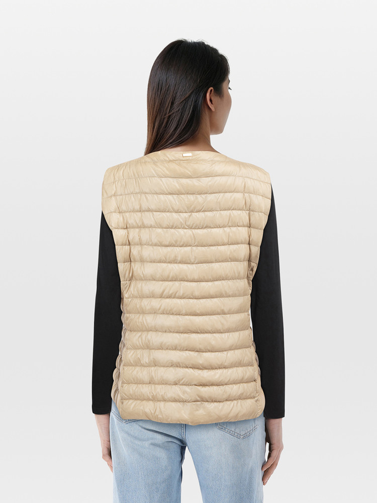 Herno Beige Sleeveless Quilted Vest