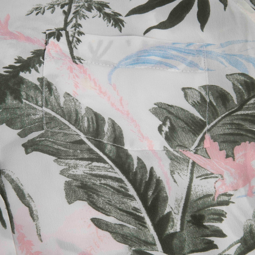 Equipment Leaf Print Silk Sleeveless Shirt Dress
