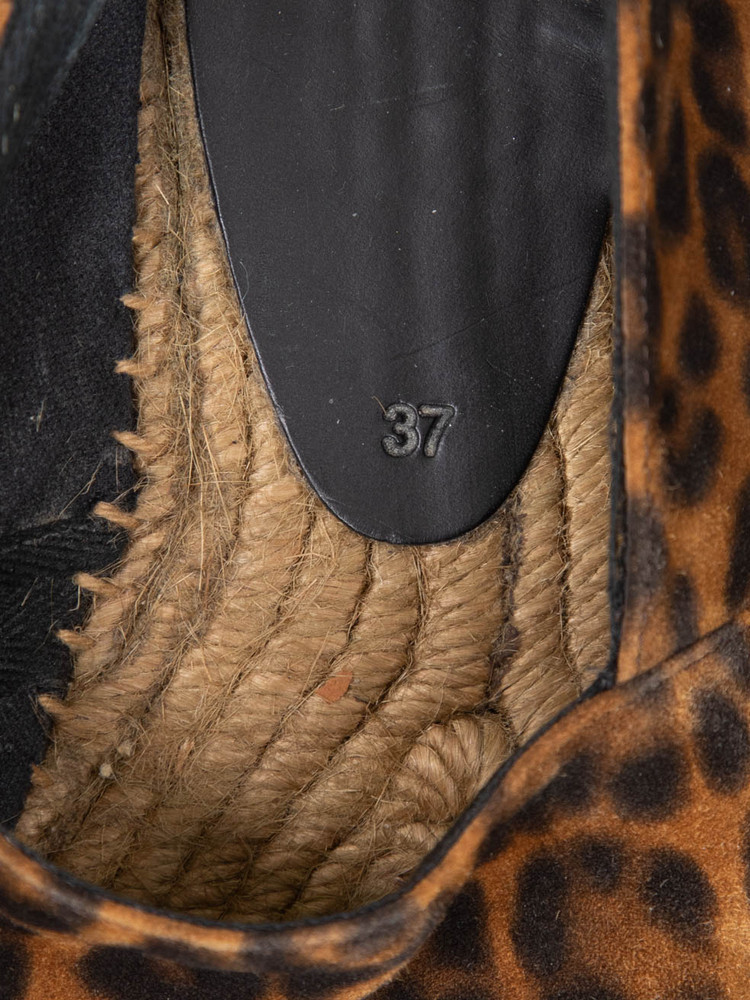 Saint Laurent Brown Leopard Suede Espadrilles