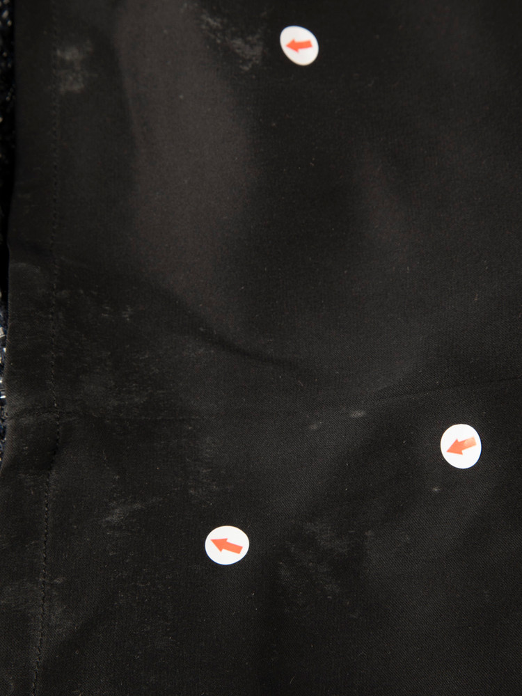Theyskens Theory Black Leather & Navy Tweed Dress