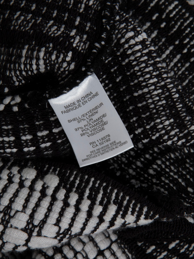 Helmut Lang Black & White Woven Detail Dress