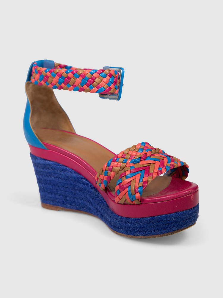 Hermès Woven Platform Wedge Sandals