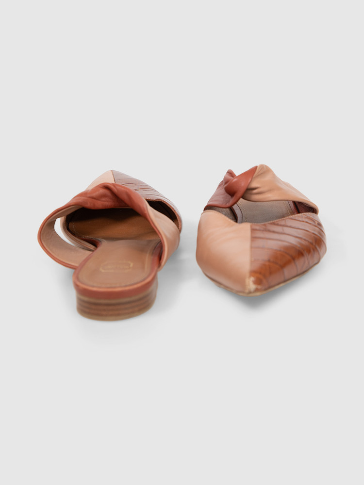 Malone Souliers Leather Croc Embossed Mules