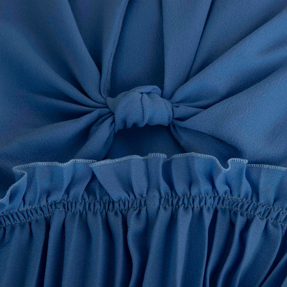 Pinko Blue High Low Hem Pleated Dress