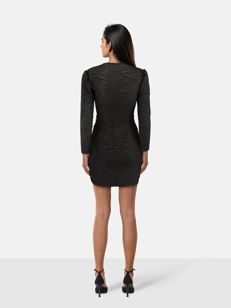 ba&sh Black Ruched Sparkly Dress