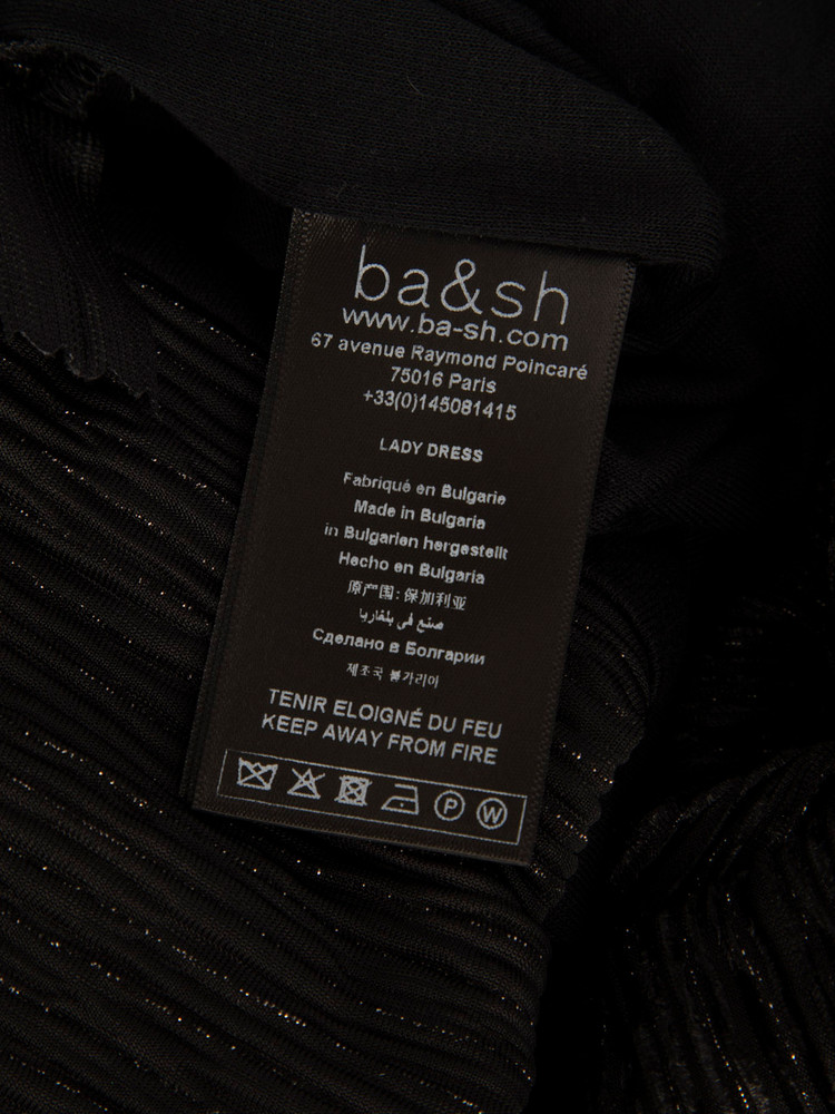 ba&sh Black Ruched Sparkly Dress