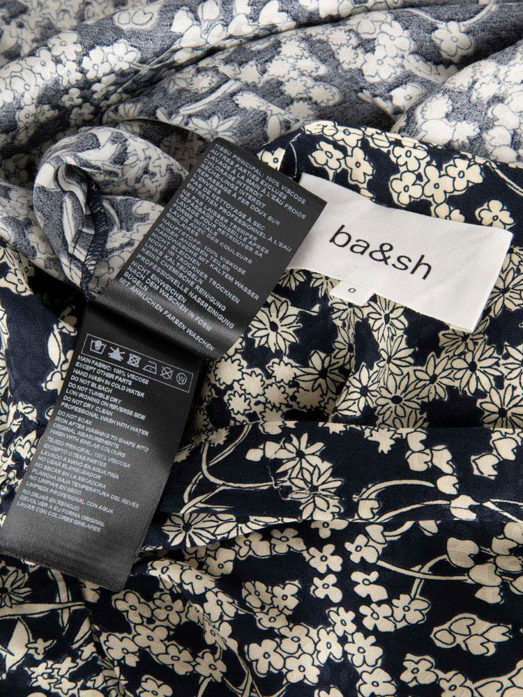 ba&sh Floral Print Short Sleeve Mini Dress