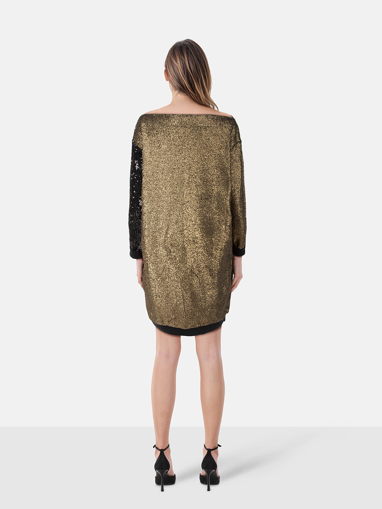 Sonia Rykiel Gold Metallic & Sequinned Dress