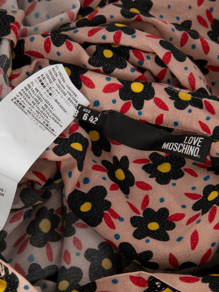 Moschino Love Moschino Floral Glitter Shirt Dress