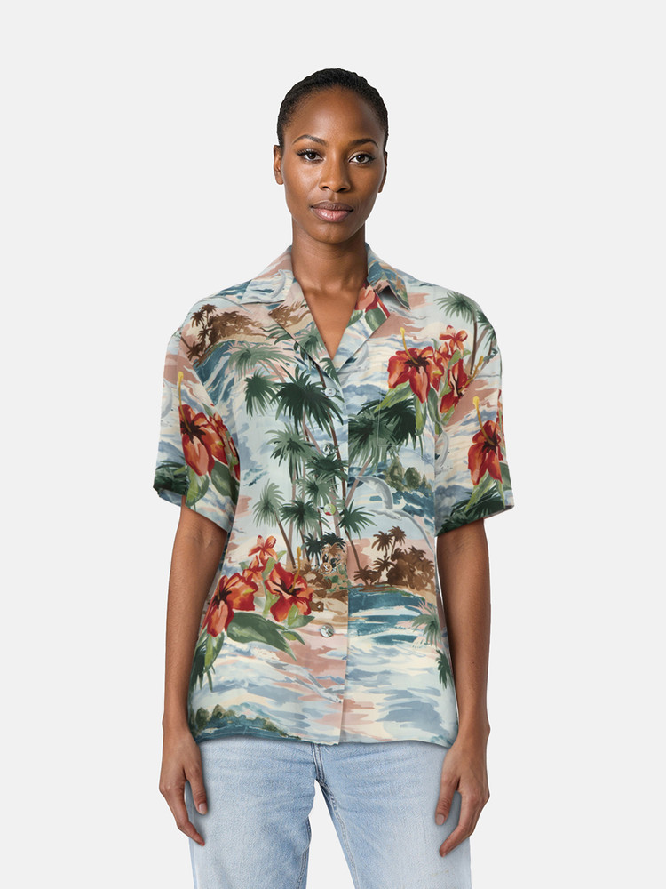 Valentino Garavani Floral Pattern Silk Short Sleeve Shirt