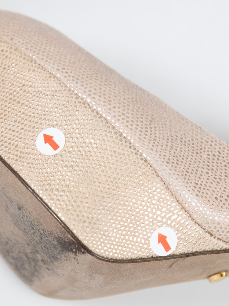 Sergio Rossi Beige Metallic Platform Heels