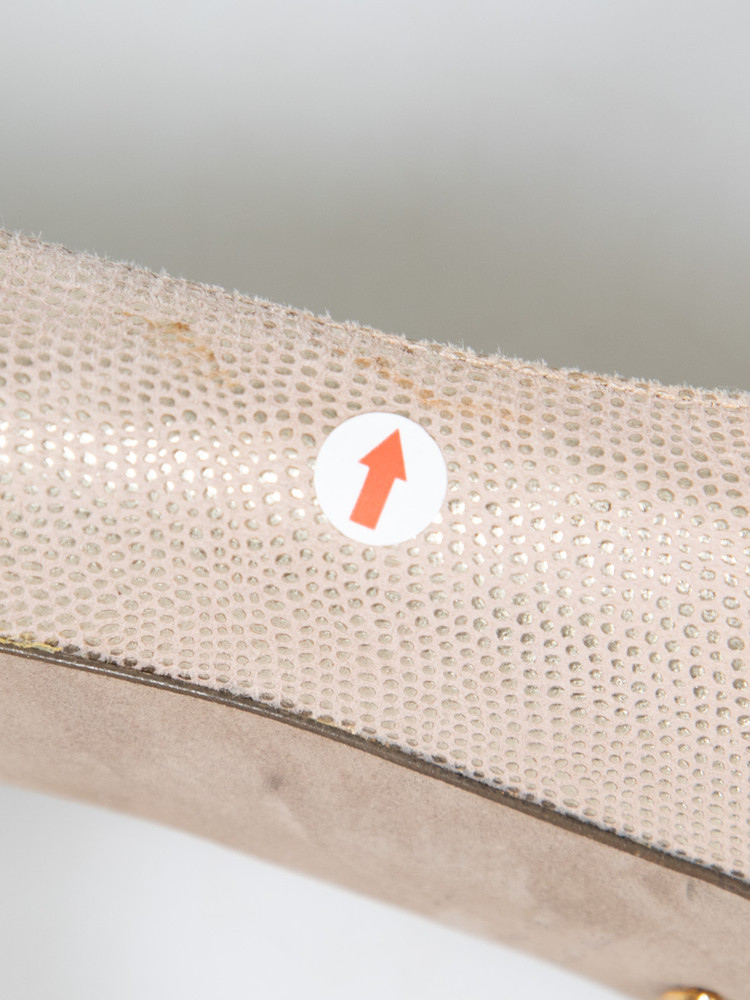 Sergio Rossi Beige Metallic Platform Heels