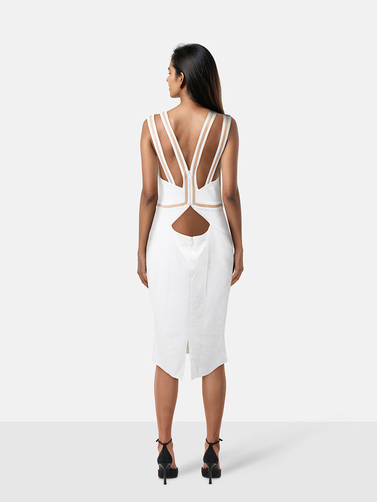 Versace White Pencil Midi Dress