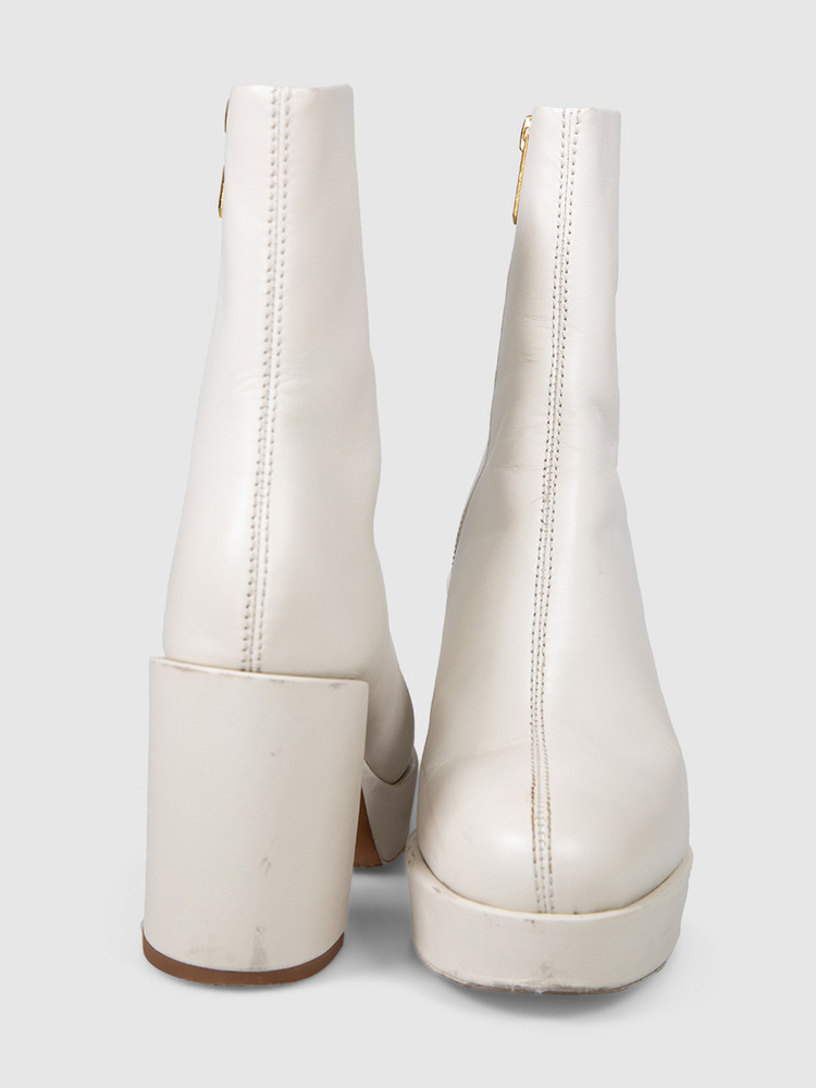 3.1 Phillip Lim Cream Leather Naomi Zip Boots