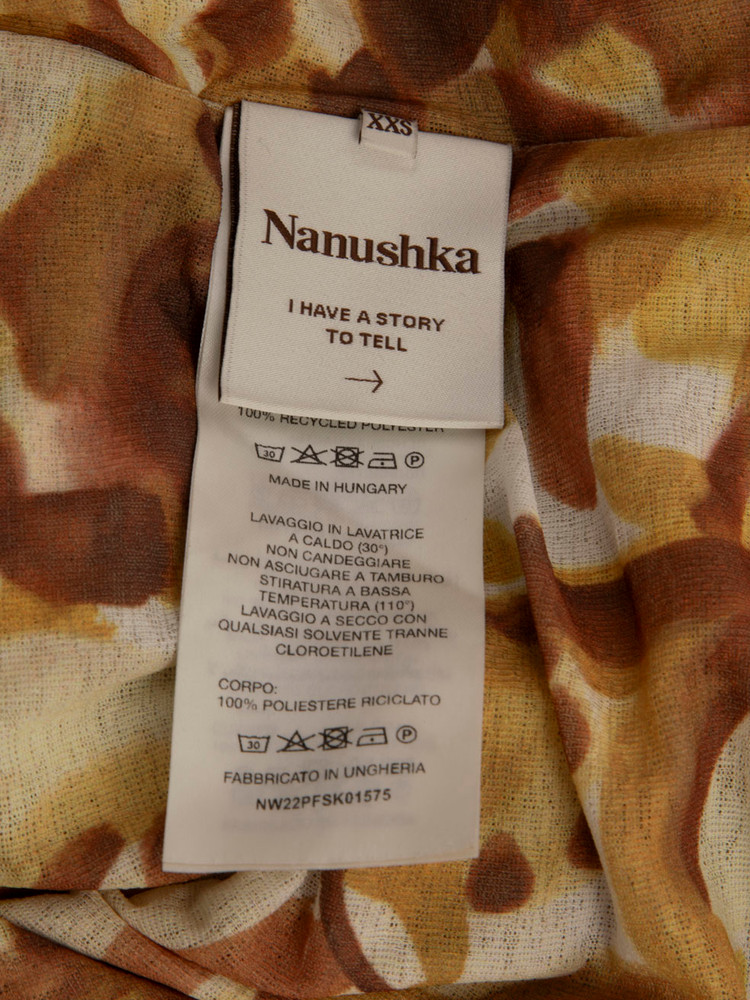 NANUSHKA Brown Abstract Midi Skirt