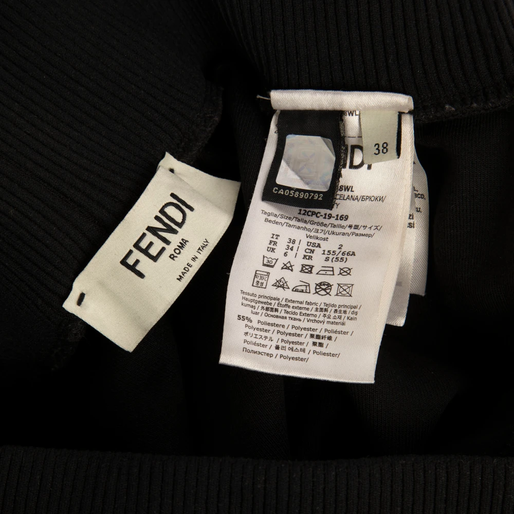 Fendi Black Fendirama Logo Detail Joggers