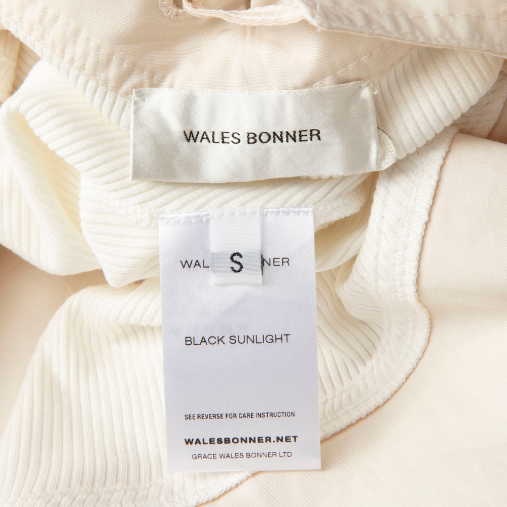 Wales Bonner White Ribbed Jersey Midi Skirt