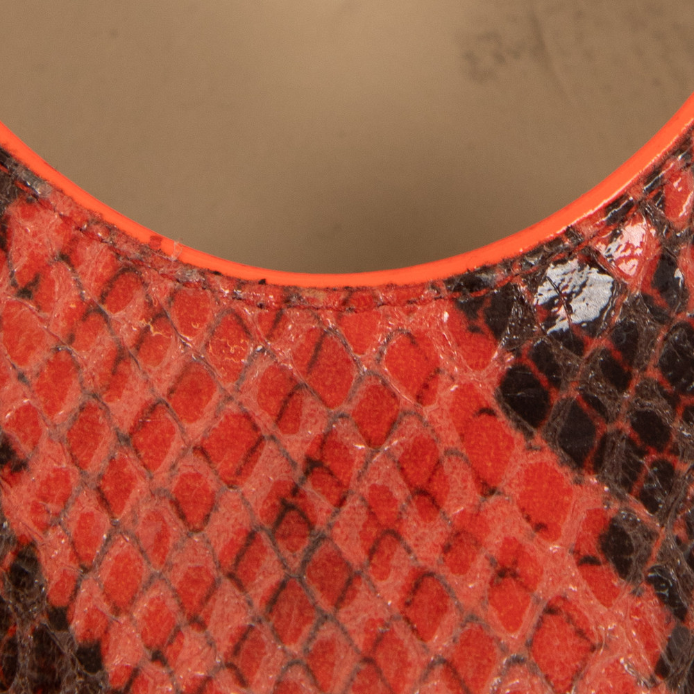 Stella McCartney Orange Vegan Snake Embossed Pumps