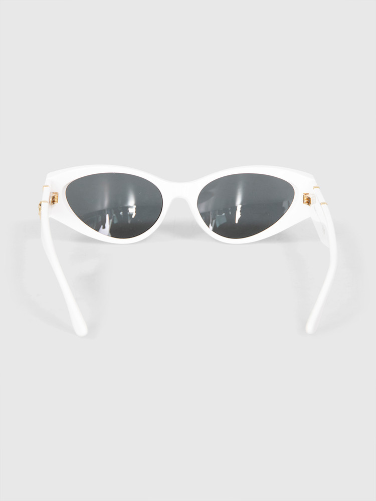 Versace White Cat Eye Logo Detail Sunglasses