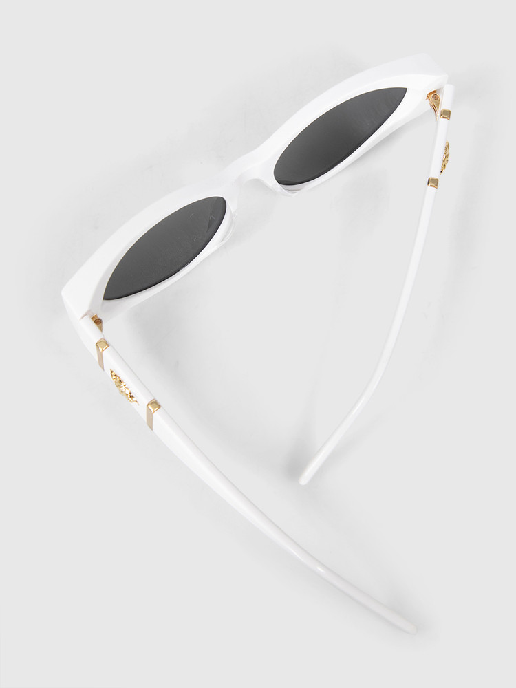 Versace White Cat Eye Logo Detail Sunglasses