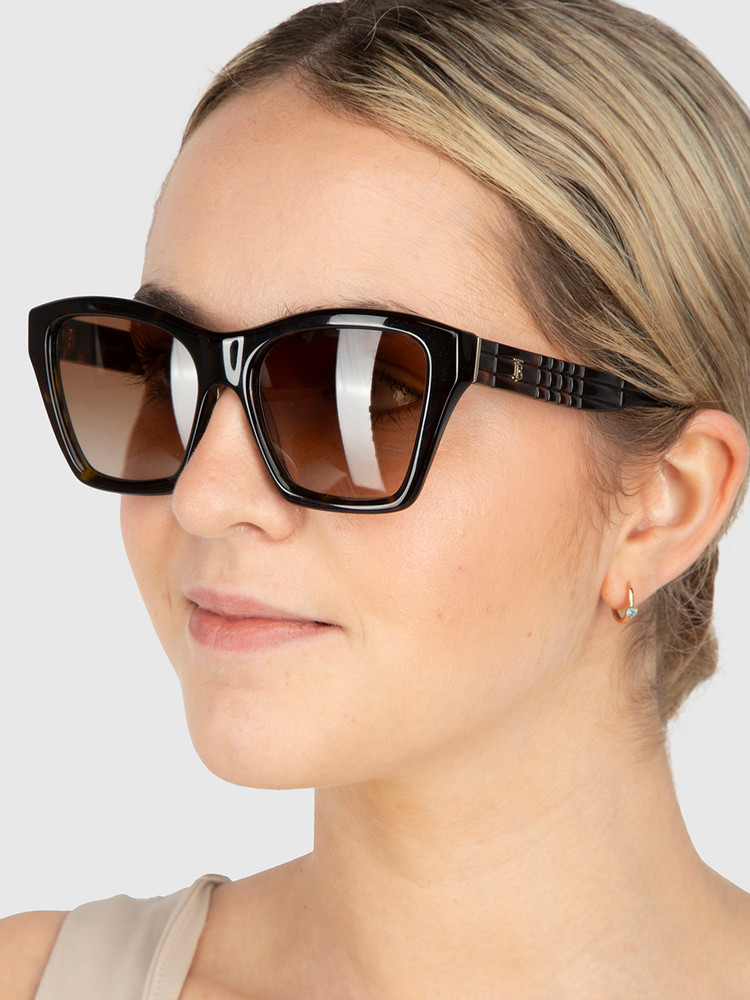 Burberry Brown Tortoiseshell Square Arden Sunglasses