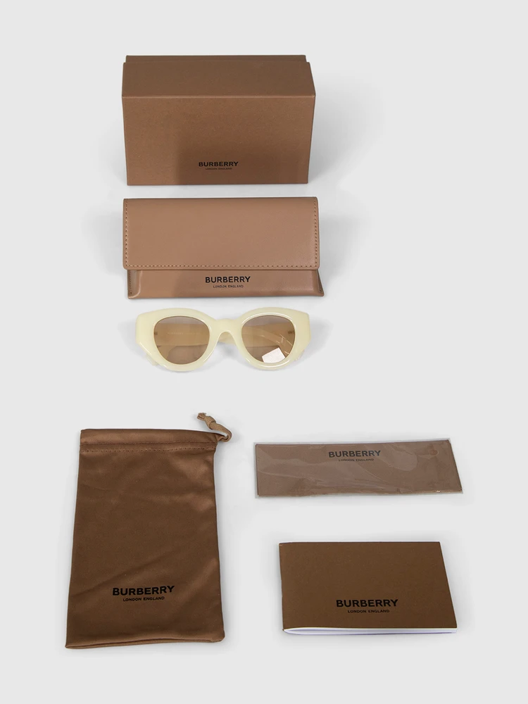 Burberry Yellow Cat Eye Meadow Sunglasses