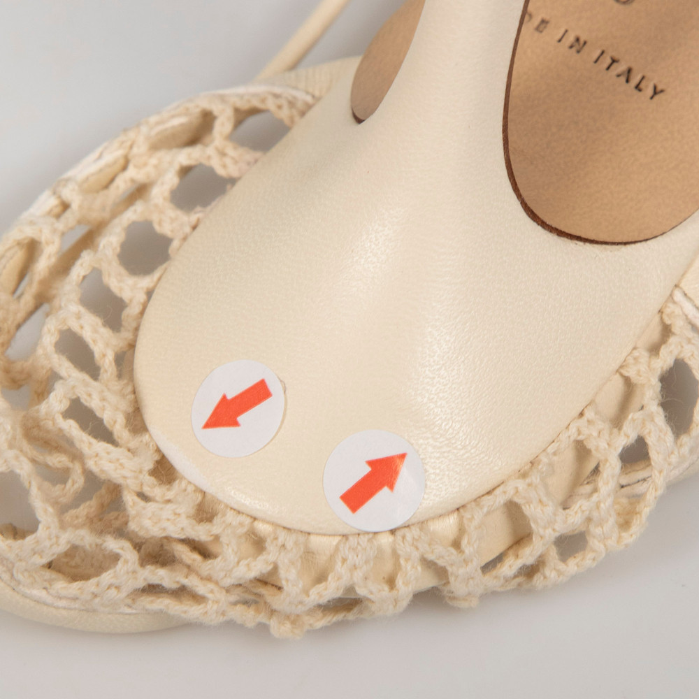 Bottega Veneta Ecru Mesh Stretch Lace-Up Sandals