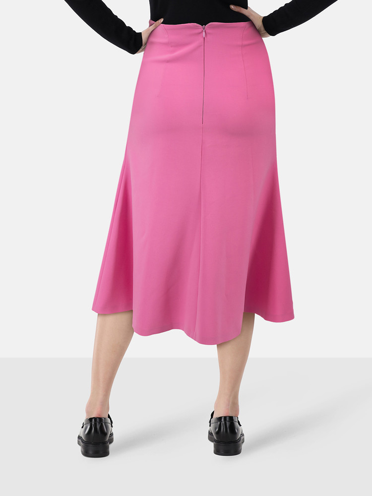 A.W.A.K.E. MODE Pink Midi Flared Skirt