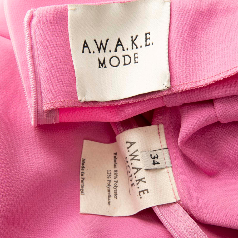 A.W.A.K.E. MODE Pink Midi Flared Skirt