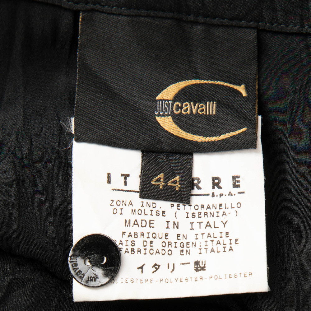 Roberto Cavalli Black Long Sleeve Shirt Dress