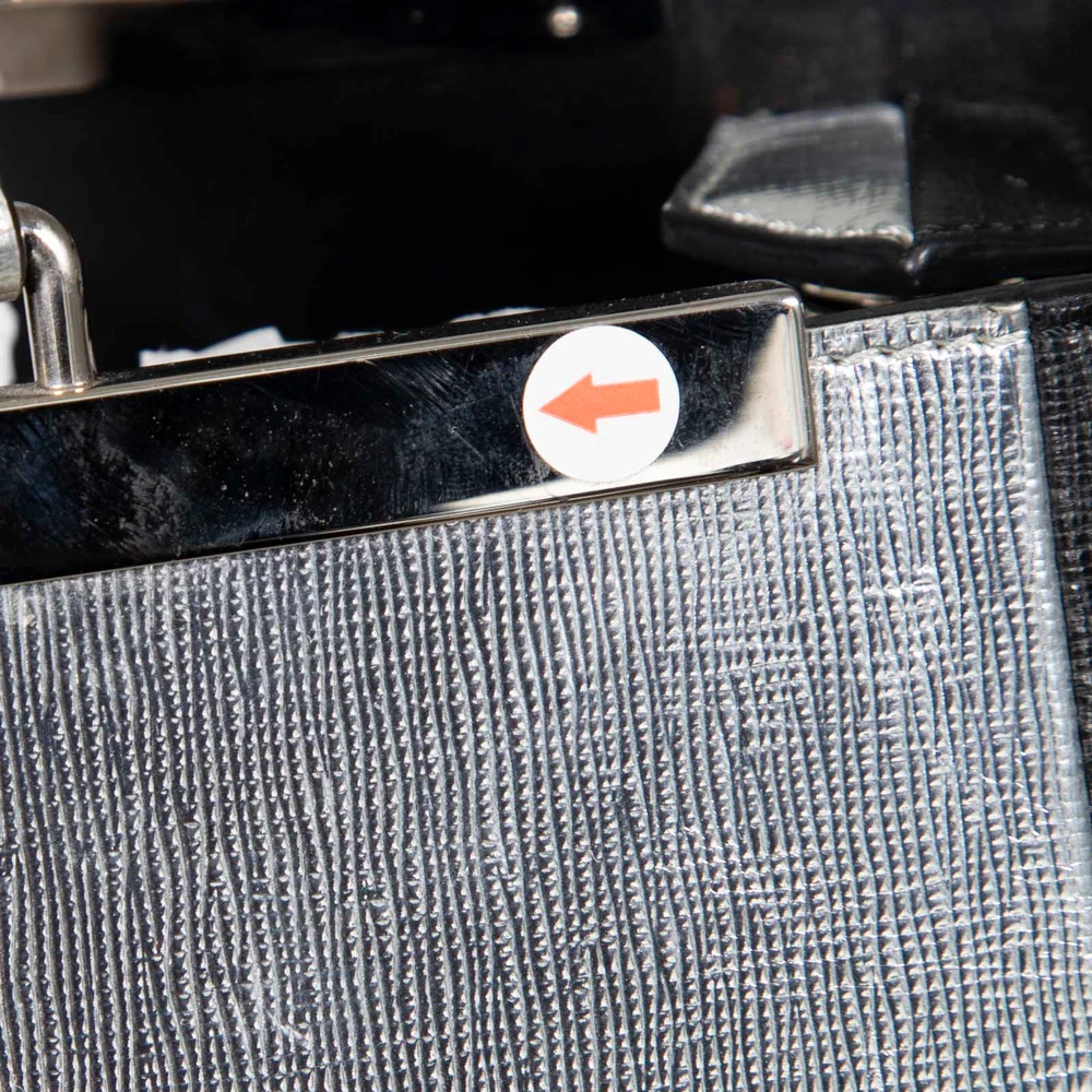 Fendi Black & Silver Leather Medium 2Jours Tote