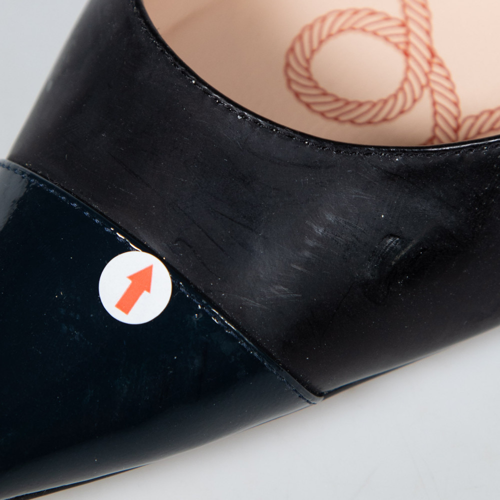 Lucy Choi Black Patent Pointed Toe Buckle Detail Pumps