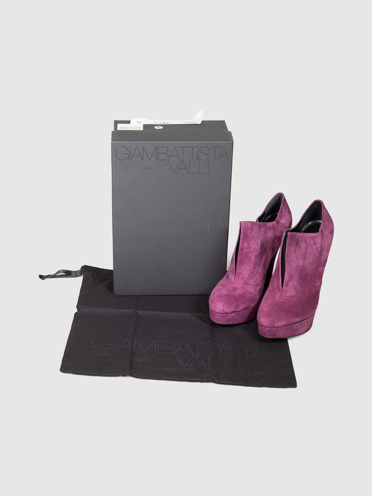 Giambattista Valli Purple Suede Heeled Boots