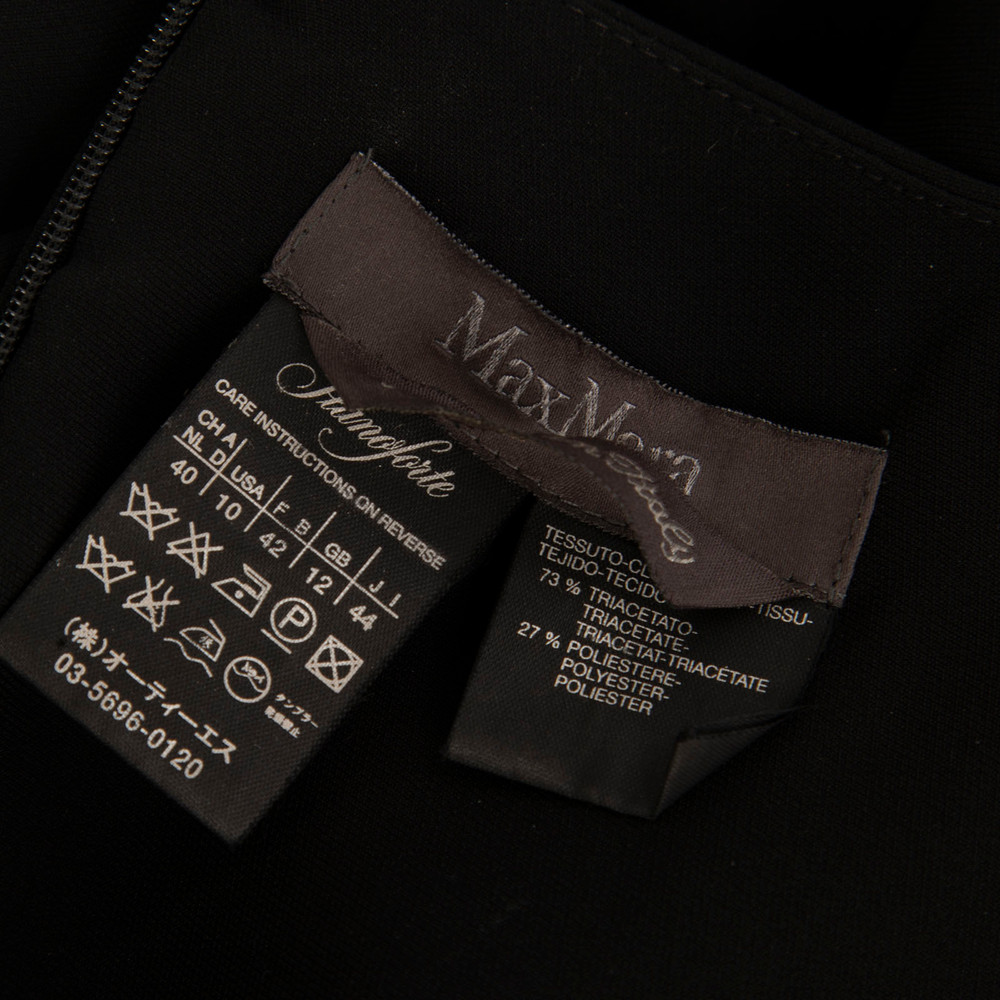 Max Mara Black Twist Detail Short Sleeve Dress