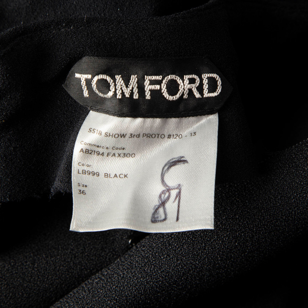 Tom Ford SS18 Black Long Sleeve Midi Dress