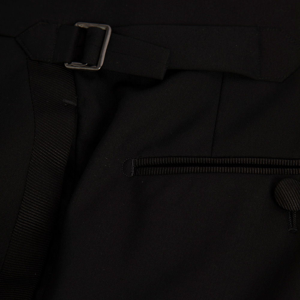 Tom Ford Black Wool Buckle Detail Trousers
