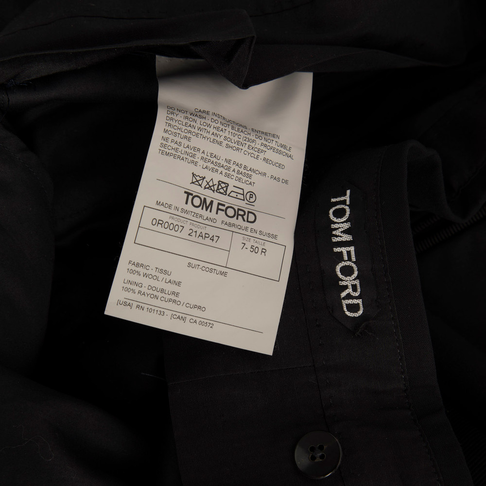 Tom Ford Black Wool Buckle Detail Trousers