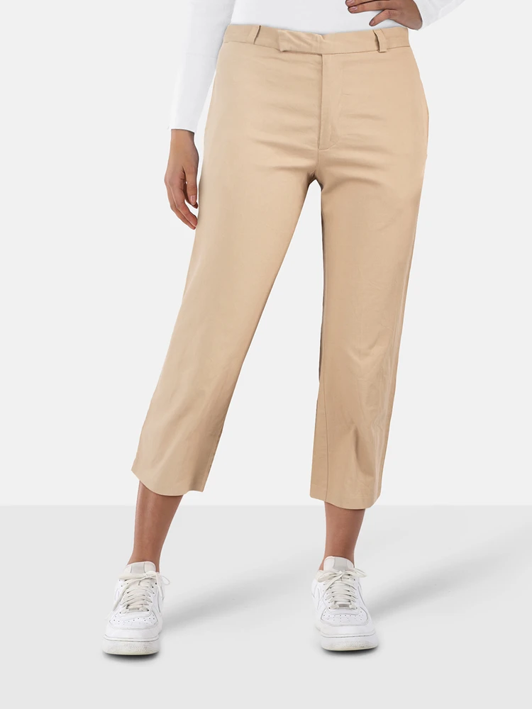 Joseph Beige High Waisted Straight Leg Trousers