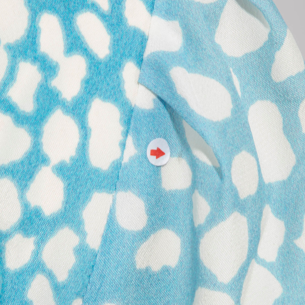 Rixo Blue & White Polkadot Low Cut Dress