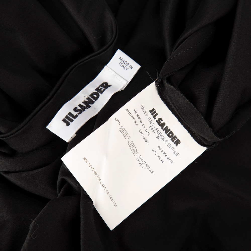 Jil Sander Black Knee Length Sleeveless Drape Dress