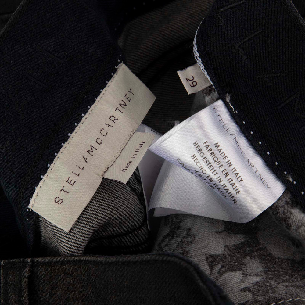 Stella McCartney Black Faded Zip Detail Jeans