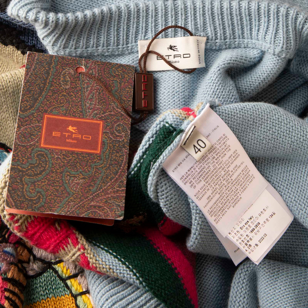 Etro Blue Route 68 Knit Jumper