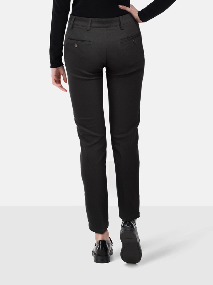 Prada Black Skinny Fit Wool Trousers