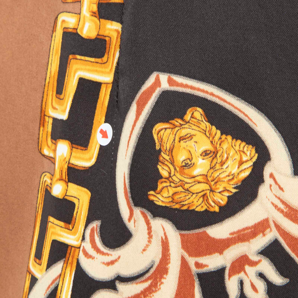 Versace Gold & Black Knee Length Skirt